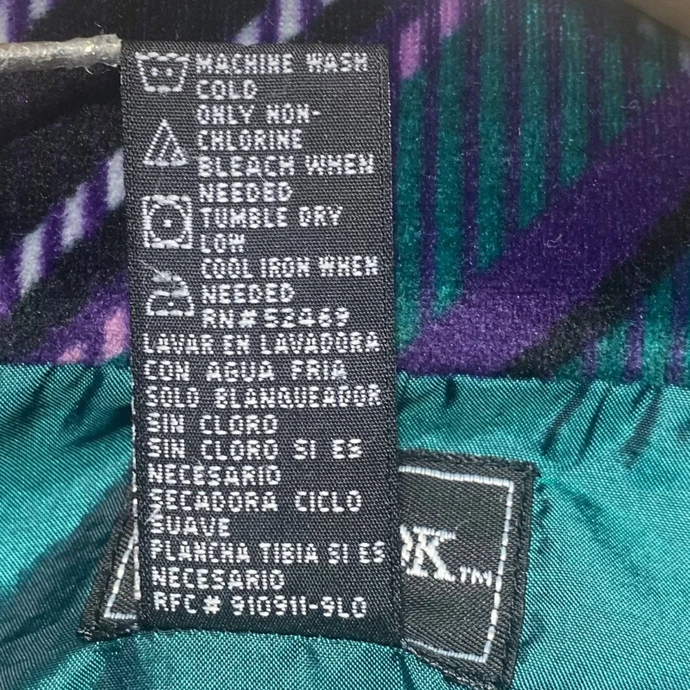 Vintage Outbrook Windbreaker Jacket Womens L Large Teal Purple Plaid Colorblock